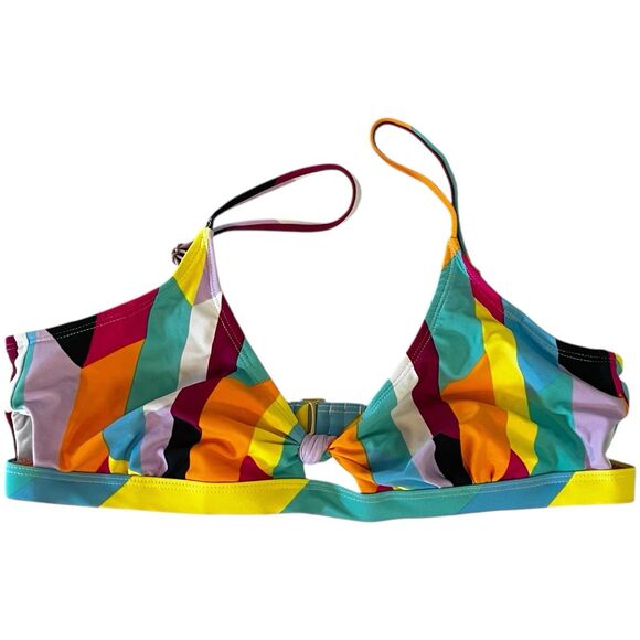 ENDLESS WAVES JR. SIZE XLARGE (15-17) MULTICOLOR 2 PIECE STRIPED BIKINI SWIMSUIT - Picture 1 of 10
